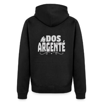 dos argenté - Veste à capuche bio Premium Unisexe - noir - Dos - Nico (187cm)