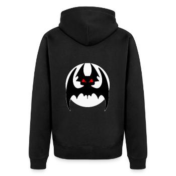 Chauve-souris et lune drôle d’autocollant effrayant cool - Veste à capuche bio Premium Unisexe - noir - Dos - Nico (187cm)