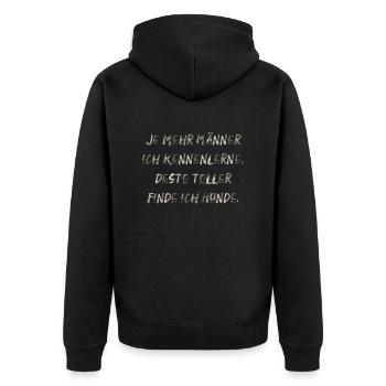 Männer und Hunde lustiger Spruch Haustiere dating - Unisex Premium Bio Zip Hoodie - Schwarz - Hinten - Nico (187cm)
