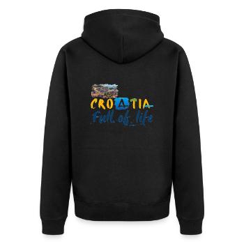 Croatie Croate Hrvatska Croatie Croates Croates Croates - Veste à capuche bio Premium Unisexe - noir - Dos - Nico (187cm)