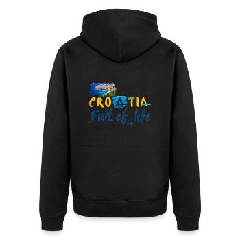 Croatia Croatian Hrvatska Croatia Croats Croat - Unisex Premium Organic Zip Hoodie - black - Back - Nico (187cm)
