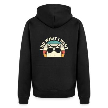 Je fais ce que je veux Des lunettes de soleil Pour amoureux des chats - Veste à capuche bio Premium Unisexe - noir - Dos - Nico (187cm)