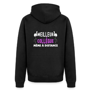 Meilleure Collègue Meme à Distance - Veste à capuche bio Premium Unisexe - noir - Dos - Nico (187cm)
