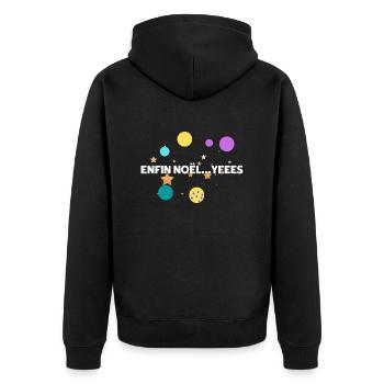 "ENFIN NOËL... YEEES" MUG - Veste à capuche bio Premium Unisexe - noir - Dos - Nico (187cm)