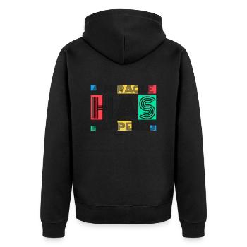 A Miracle Has Happened - Unisex Premium Organic Zip Hoodie - black - Back - Nico (187cm)