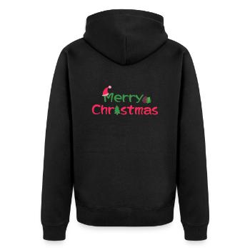merry Christmas 6 - Unisex Premium Bio Zip Hoodie - Schwarz - Hinten - Nico (187cm)