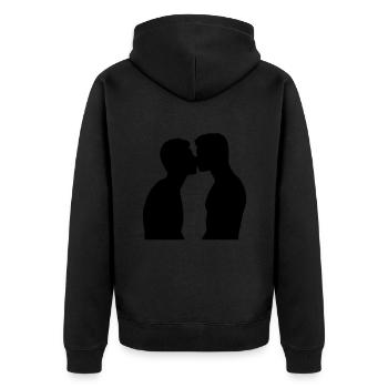 Baiser de la Gay Pride - Veste à capuche bio Premium Unisexe - noir - Dos - Nico (187cm)