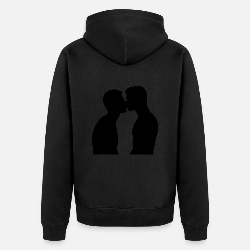 Baiser de la Gay Pride - Veste à capuche bio Premium Unisexe - noir