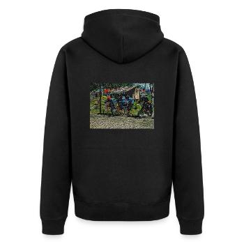BMX - Unisex Premium Organic Zip Hoodie - black - Back - Nico (187cm)