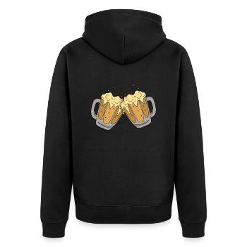 Pints - Unisex Premium Bio Zip Hoodie - Schwarz - Hinten - Nico (187cm)