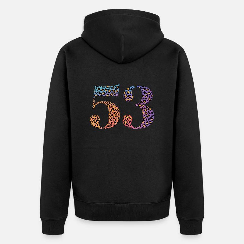 53e anniversaire léopard - Veste à capuche bio Premium Unisexe - noir