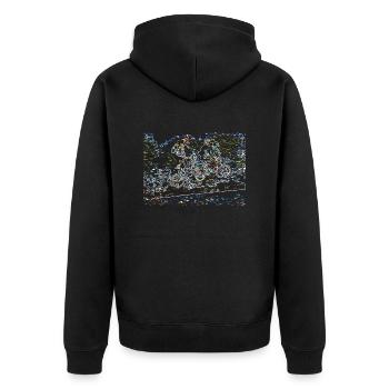 BMX - Unisex Premium Organic Zip Hoodie - black - Back - Nico (187cm)