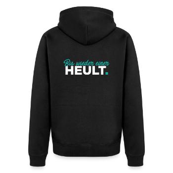 Bis wieder einer heult - Unisex Premium Bio Zip Hoodie - Schwarz - Hinten - Nico (187cm)