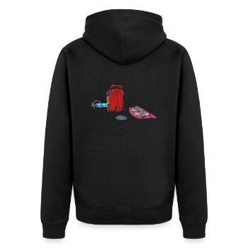 Kiteausrüstung - Unisex Premium Bio Zip Hoodie - Schwarz - Hinten - Nico (187cm)