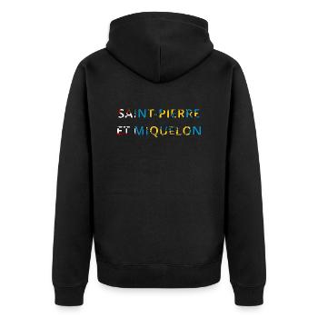 Drapeau Saint perre et miquelon - Veste à capuche bio Premium Unisexe - noir - Dos - Nico (187cm)