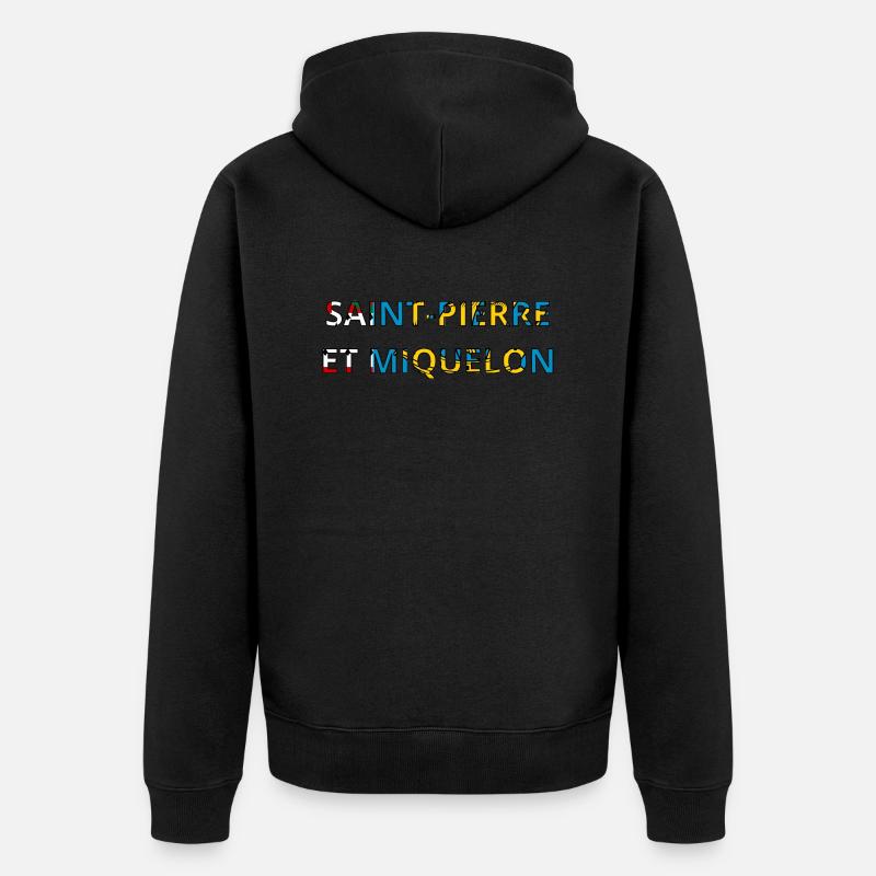 Drapeau Saint perre et miquelon - Veste à capuche bio Premium Unisexe - noir