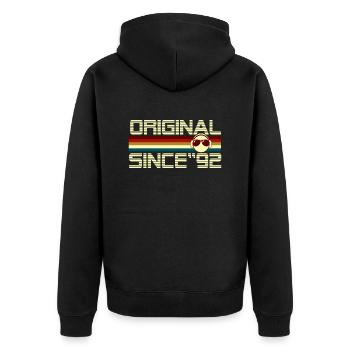 Since 92 - Unisex Premium Organic Zip Hoodie - black - Back - Nico (187cm)