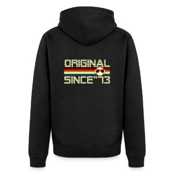 Since 73 - Unisex Premium Organic Zip Hoodie - black - Back - Nico (187cm)