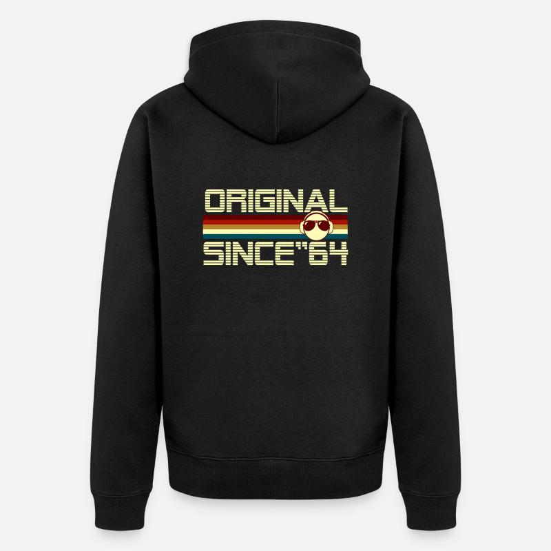 Seit 64 - Unisex Premium Bio Zip Hoodie - Schwarz