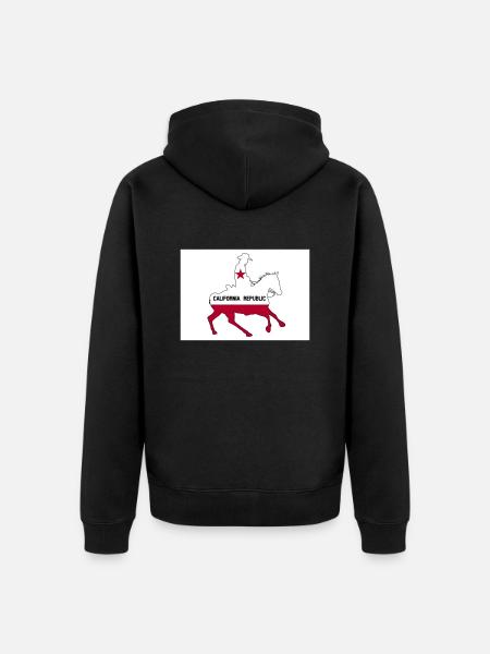 California State Flag Cowboy - Unisex Premium Organic Zip Hoodie - black
