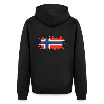Norwegen Norwegen Flagge Skandinavien Norden Tor Viking - Unisex Premium Bio Zip Hoodie - Schwarz - Hinten - Nico (187cm)