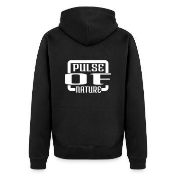 feeling the pulse wilderness exploration - Unisex Premium Bio Zip Hoodie - Schwarz - Hinten - Nico (187cm)