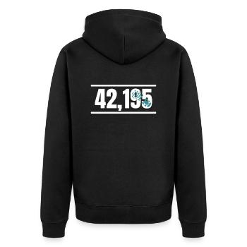 Marathon Course Jogging - Veste à capuche bio Premium Unisexe - noir - Dos - Nico (187cm)
