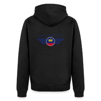 T-shirt style liechtensteinois - Veste à capuche bio Premium Unisexe - noir - Dos - Nico (187cm)