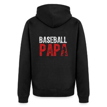 Baseball Papa Grandpa Fans - Unisex Premium Organic Zip Hoodie - black - Back - Nico (187cm)