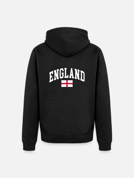 England - Unisex Premium Organic Zip Hoodie - black