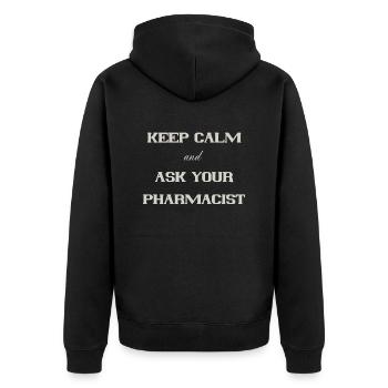 Restez calme - Veste à capuche bio Premium Unisexe - noir - Dos - Nico (187cm)