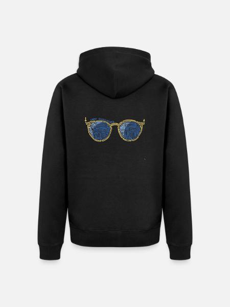 Laby Sunglasses 1 - Unisex Premium Organic Zip Hoodie - black