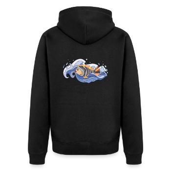Poisson - Veste à capuche bio Premium Unisexe - noir - Dos - Nico (187cm)