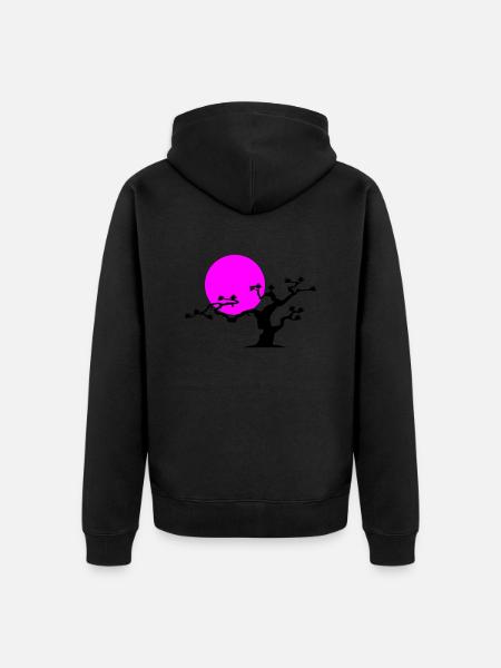 Japanese Tree - Unisex Premium Organic Zip Hoodie - black