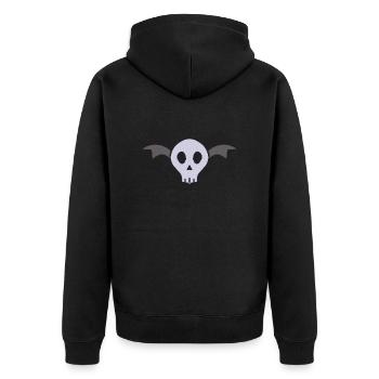 Winged skull design - Unisex Premium Organic Zip Hoodie - black - Back - Nico (187cm)