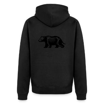 Skeleton Bear - Unisex Premium Organic Zip Hoodie - black - Back - Nico (187cm)