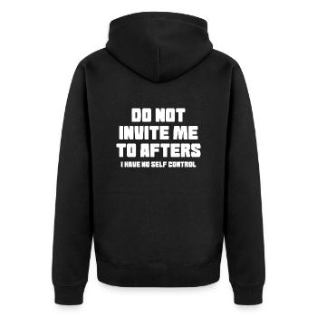 Rave Techno Party Lade Mich Nicht Zu Afters Lustig Ein - Unisex Premium Bio Zip Hoodie - Schwarz - Hinten - Nico (187cm)