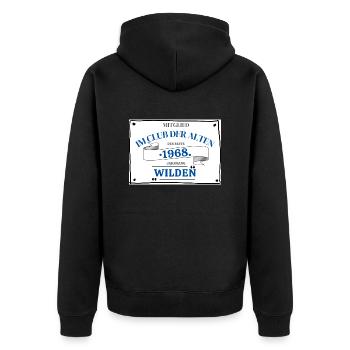 Geboren im besten Jahrgang 1968 - Unisex Premium Bio Zip Hoodie - Schwarz - Hinten - Nico (187cm)