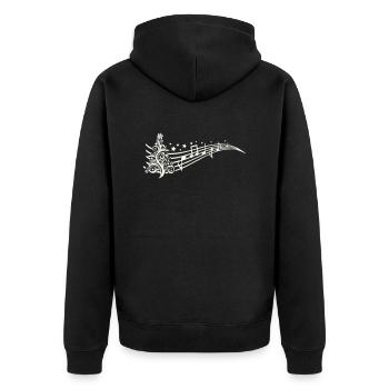 Partitions de Noël - Veste à capuche bio Premium Unisexe - noir - Dos - Nico (187cm)
