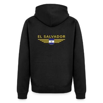 El Salvador T-Shirt Design - Veste à capuche bio Premium Unisexe - noir - Dos - Nico (187cm)