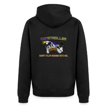 Cop-ntroller Spiele spielen Lustig Retro Gaming Gamer - Unisex Premium Bio Zip Hoodie - Schwarz - Hinten - Nico (187cm)