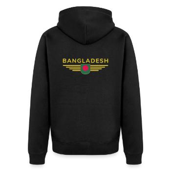 Bangladesh Design – Fierté et culture - Veste à capuche bio Premium Unisexe - noir - Dos - Nico (187cm)