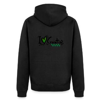 kroatien hrvatska kroatien hrv hr hr adria tourismus meer - Unisex Premium Bio Zip Hoodie - Schwarz - Hinten - Nico (187cm)