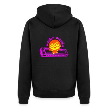 munter monika dancing on the mundharmonika pink - Unisex Premium Bio Zip Hoodie - Schwarz - Hinten - Nico (187cm)