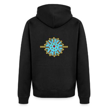 Mandala avec étoiles - Veste à capuche bio Premium Unisexe - noir - Dos - Nico (187cm)