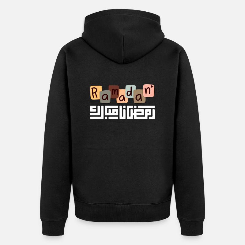 Ramadan Mubarak - Unisex Premium Bio Zip Hoodie - Schwarz