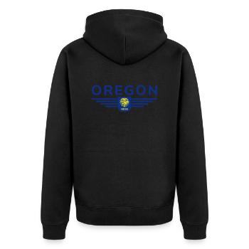 T-shirt de supporter de l'Oregon – Un incontournable pour les supporters - Veste à capuche bio Premium Unisexe - noir - Dos - Nico (187cm)