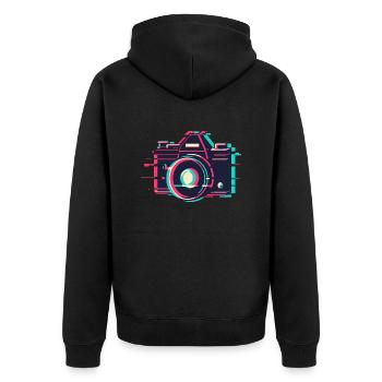 VHS Malfunction Camera - Retro Digital Photography - Unisex Premium Organic Zip Hoodie - black - Back - Nico (187cm)