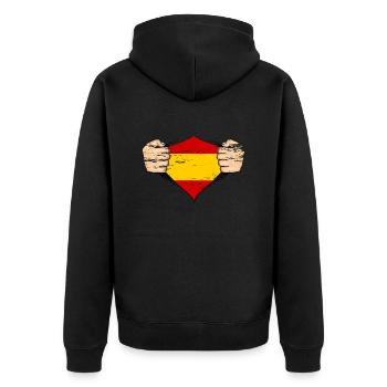 Drapeau espagnol utilisé - Veste à capuche bio Premium Unisexe - noir - Dos - Nico (187cm)