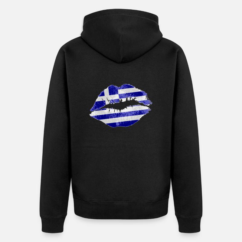 Kiss (Grèce) - Veste à capuche bio Premium Unisexe - noir